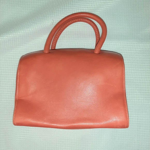 Saks Fifth Avenue, Orange Leather Small Handbag - Picture 9 of 11